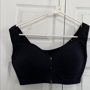 NWT Daisy Bra L Black Wireless padded snap front closure cotton/spandex blend